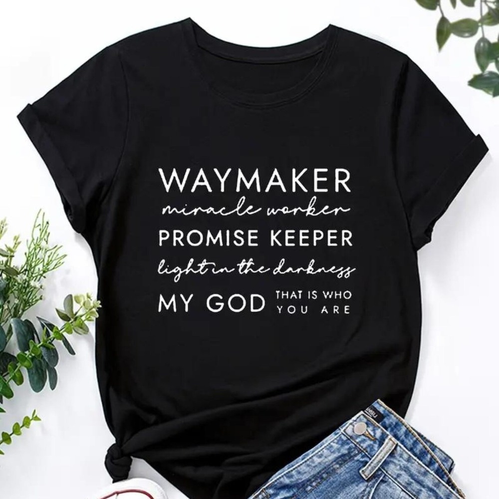 Christian Women_s Way-Maker Miracle Worker Graphic T-Shirt